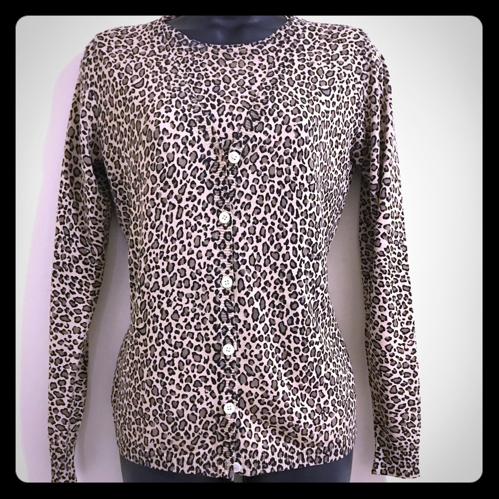 2 Piece Animal Print Shirt-Cardigan Set